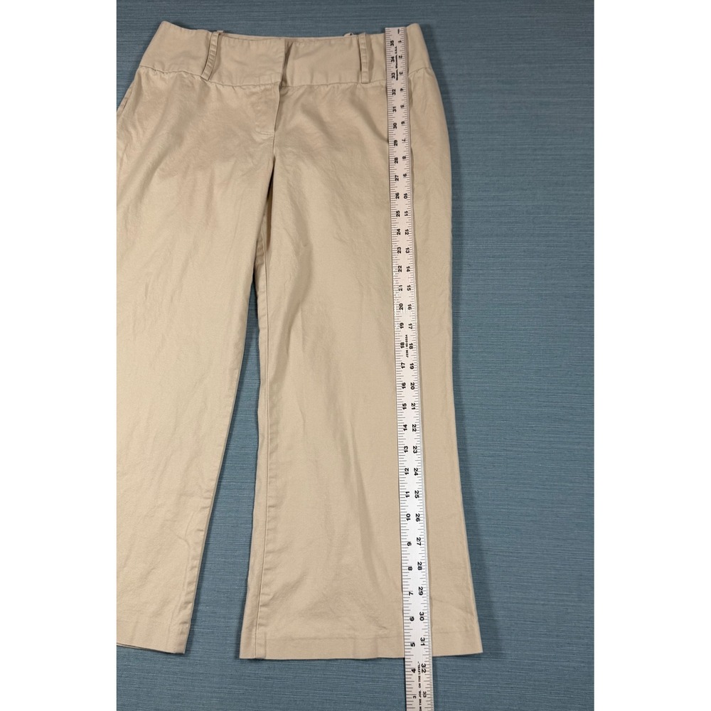 A.Byer Khaki Tan Wide Leg Trousers Size 9 High Rise Cotton Stretch Pants - Picture 6 of 10